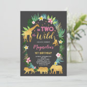 Invitation Dans deux les animaux sauvages de jungle (Debout devant)