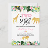 Invitation Dans deux les animaux sauvages de jungle (Devant)