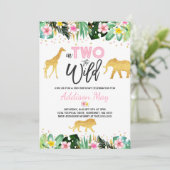 Invitation Dans deux les animaux sauvages de jungle (Debout devant)