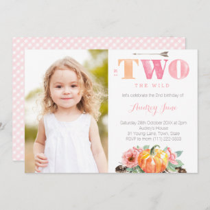 Invitation Dans DEUX Sauvages, Boho Automne 2e fête d'anniver