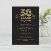 Invitation Dans Forever Gold Black 50e Anniversaire Photo (Debout devant)