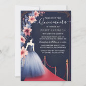 Invitation Dans Glam Ball Gown Spark Dark Navy Blue Quinceane (Devant)