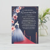 Invitation Dans Glam Ball Gown Spark Dark Navy Blue Quinceane (Debout devant)
