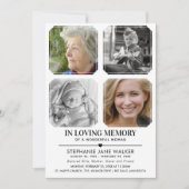 Invitation Dans la mémoire aimante | 4 Funérailles Collage de (Devant)