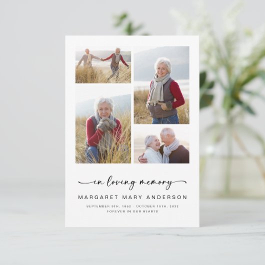 Invitation Dans la mémoire aimante | Mémorial funéraire de qu (Debout devant)