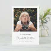 Invitation Dans la mémoire aimante | Mémorial funéraire photo (Debout devant)