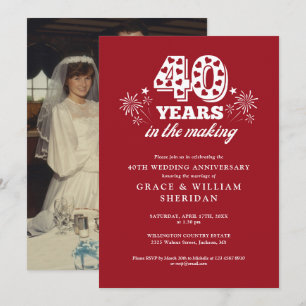 Invitation Dans la photo du 40e anniversaire de mariage en pr