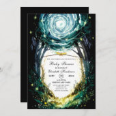 Invitation Dans le Baby shower des bois des Bois (Devant / Derrière)