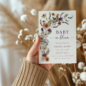 Invitation dans le Baby shower Fleur sauvage de fl