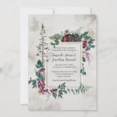 Invitation Dans le Mariage floral rustique sauvage de Bourgog (Devant)