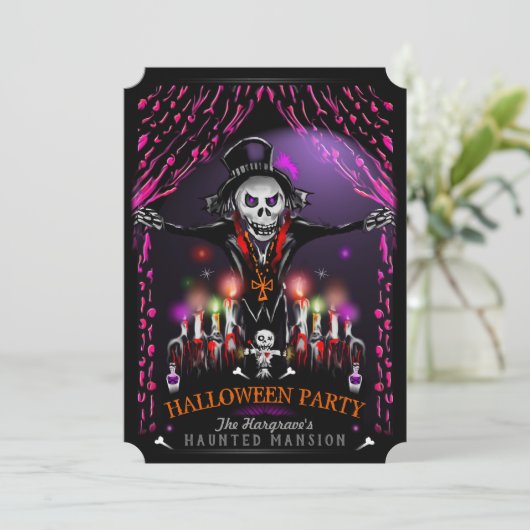 Invitation Dans l'esprit de la fête costumée d'Halloween (Debout devant)