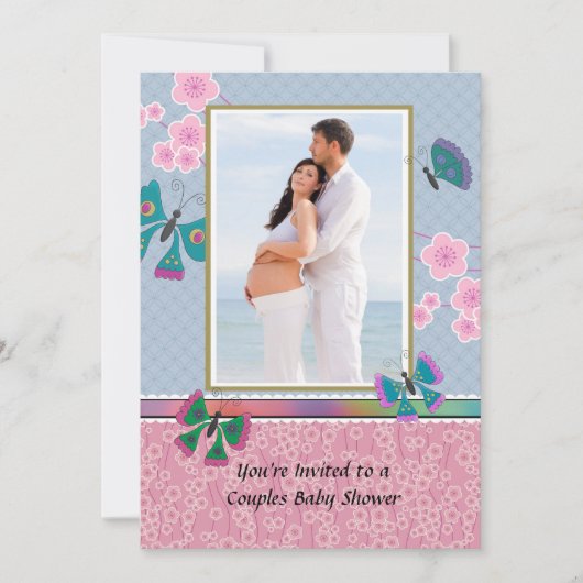 Invitation Dans l'invitation de baby shower de photo de (Devant)