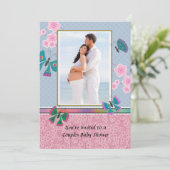 Invitation Dans l'invitation de baby shower de photo de (Debout devant)