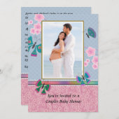 Invitation Dans l'invitation de baby shower de photo de (Devant / Derrière)