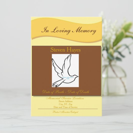 Invitation Dans l'invitation funèbre/programme de mémoire (Debout devant)