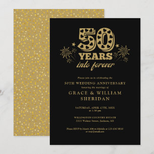 Invitation Dans l'or noir pour toujours 50e anniversaire de m