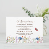Invitation Dans Love Mémoire Funeral Fleur sauvage &Butterfly (Debout devant)