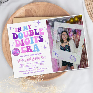 Invitation Dans Mes Double Chiffres Era Photo Anniversaire