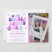 Invitation Dans Mes Double Chiffres Era Photo Anniversaire (Devant)
