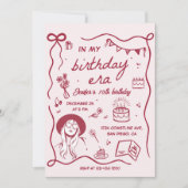 Invitation Dans mon anniversaire Era Retro Anniversaire (Devant)