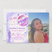 Invitation Dans Mon Anniversaire L'Ère Purple Photo Anniversa (Devant)