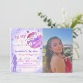 Invitation Dans Mon Anniversaire L'Ère Purple Photo Anniversa (Debout devant)