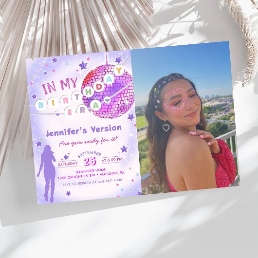 Invitation Dans Mon Anniversaire L'Ère Purple Photo Anniversa