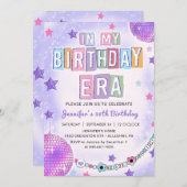 Invitation Dans Mon Anniversaire Purple Disco Anniversaire (Devant / Derrière)
