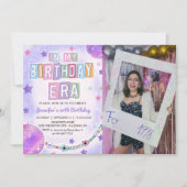 Invitation Dans Mon Anniversaire Purple Disco Photo Anniversa (Devant)