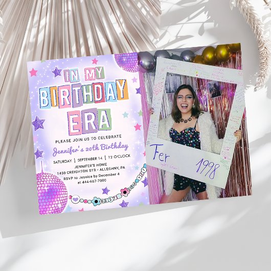 Invitation Dans Mon Anniversaire Purple Disco Photo Anniversa