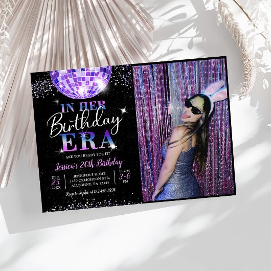 Invitation Dans Mon Anniversaire Purple Disco Photo Anniversa