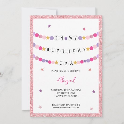 Invitation Dans Mon Bracelet D'Amitié Fête D'Anniversaire (Devant)