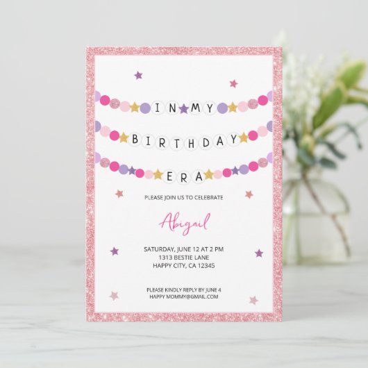 Invitation Dans Mon Bracelet D'Amitié Fête D'Anniversaire (Debout devant)