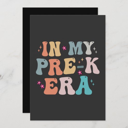 Invitation Dans mon époque pré-k drôle Super retour à l'école (Devant / Derrière)