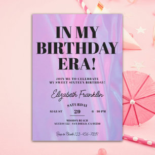 Invitation Dans Mon ère d'anniversaire n'importe quel âge fêt