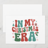 Invitation Dans mon ère de Noël, joli et groovy Noël vacances (Devant / Derrière)