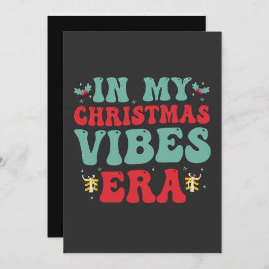 Invitation Dans mon Noël Vibe Era drôle Super Père Noël cadea (Devant / Derrière)