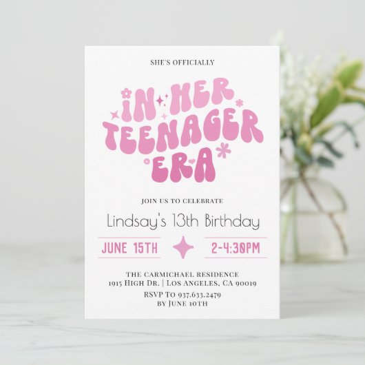 Invitation Dans son âge adolescent, anniversaire Super (Debout devant)