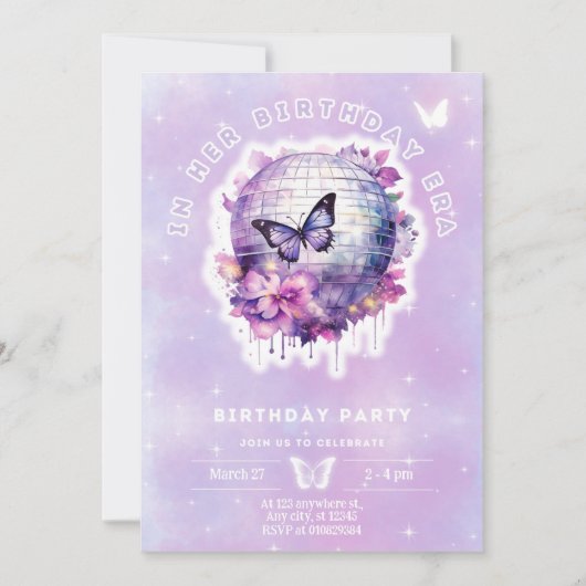 Invitation Dans son anniversaire anniversaire anniversaire in (Devant)