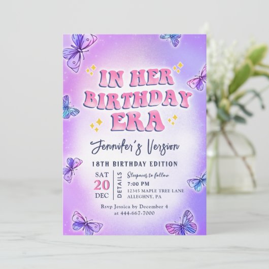 Invitation Dans son anniversaire fête d'anniversaire (Debout devant)