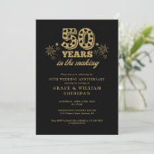 Invitation Dans The Making Gold Black 50e Anniversaire Photo (Debout devant)