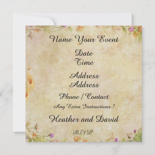 "Invitation dans une bouteille" - Invitation de pl (Dos)