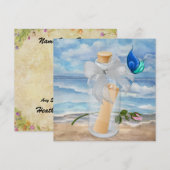 "Invitation dans une bouteille" - Invitation plage (Devant / Derrière)