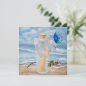 "Invitation dans une bouteille" - Invitation plage (Debout devant)