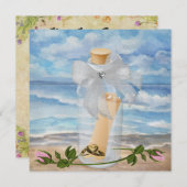 "Invitation dans une bouteille" - Invitation plage (Devant / Derrière)