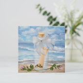 "Invitation dans une bouteille" - Invitation plage (Debout devant)