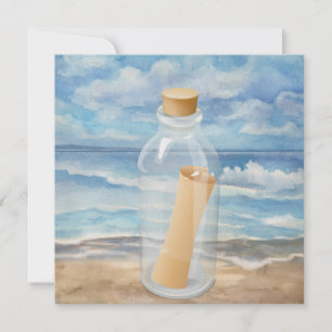 "Invitation dans une bouteille" - Plage Invitation