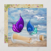 "Invitation dans une bouteille" - Plage Invitation (Devant / Derrière)