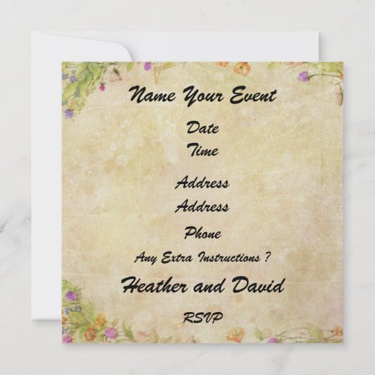 "Invitation dans une bouteille" - Plage Invitation (Dos)