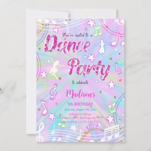 Invitation Danse Anniversaire (Devant)